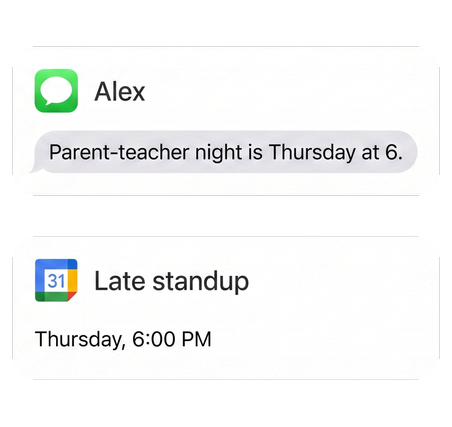 Calendar events that conflict.