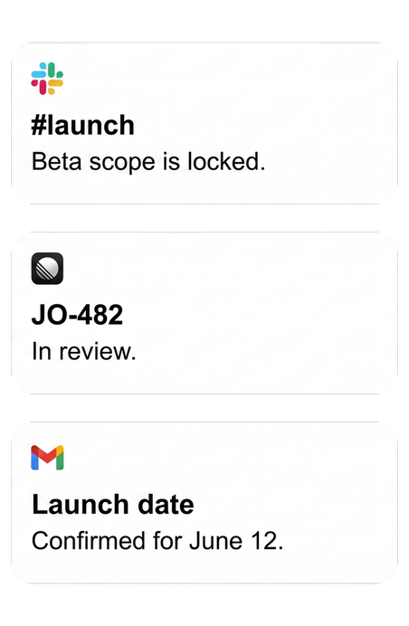 Illustrative kitchen timeline and contractor-message sources; not a Jo product screenshot.